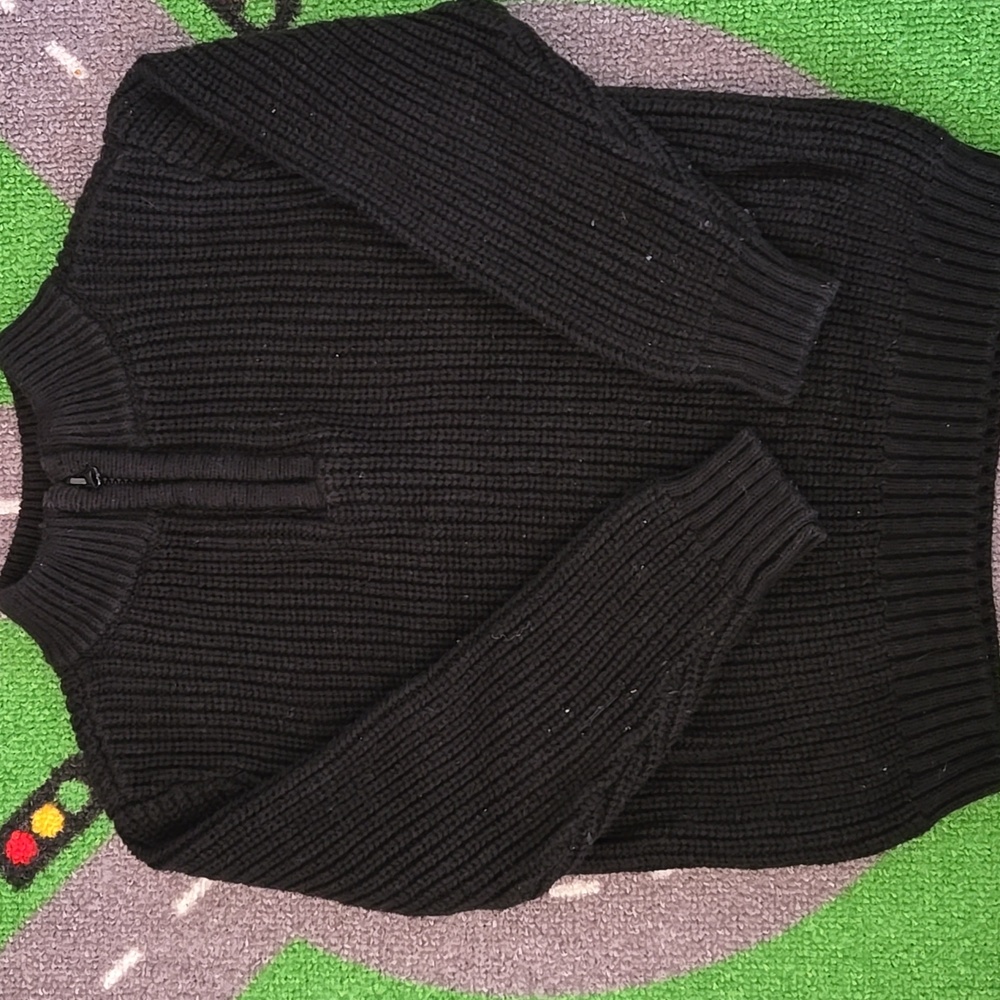 Wonder Nation Black Half Zip Sweater
